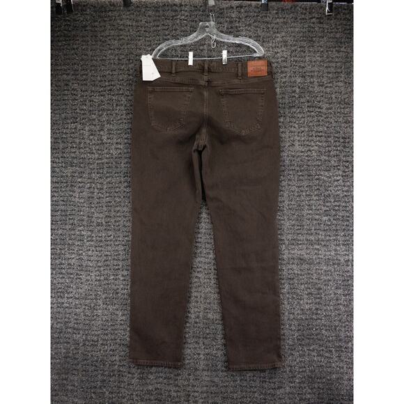 Abercrombie & Fitch Jeans Mens 36x34 Brown Vintage Stretch Straight Preppy NWT - Picture 14 of 16